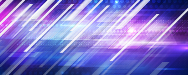 Obraz premium futuristic technology lines background with light effect