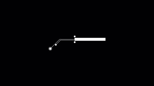 Clean white lower third animation with curved futuristic line and minimalist interface isolated on black background for modern 4k motion graphics and video editing overlay template