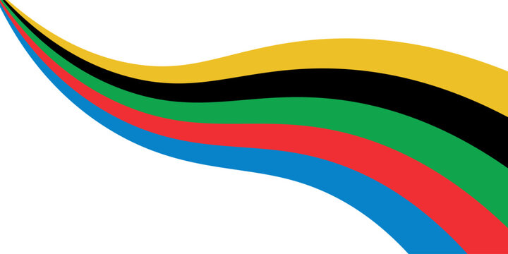 Abstract wavy stripes of Olympic games colors. vector illustration
