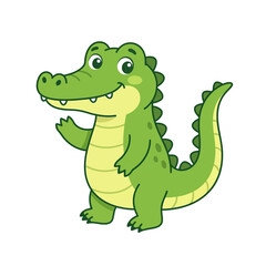 Fototapeta premium Cute Cartoon Alligator Clip Art