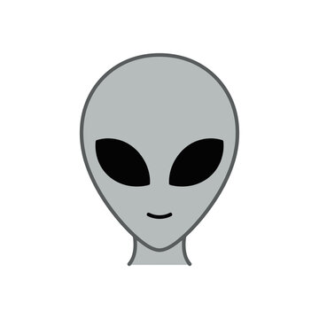 Minimalist Alien Head Clip Art