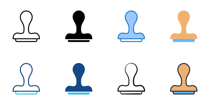 Clone stamp icons set multiple style collection. Editable stroke 
