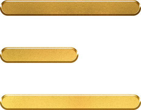 Golden metallic align left menu icon for mobile app navigation