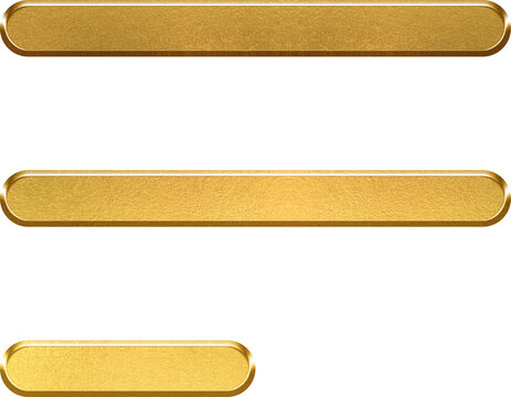 Golden metallic align right menu icon for mobile app navigation
