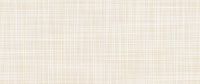 Ecru fabric seamless texture. Crosshatch linen canvas repeating background. Weave sackcloth material wallpaper. Rough rustic woven burlap surface textile. Vector beige organic hessian cotton backdrop