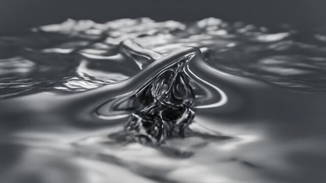 Abstract reflective surface with light patterns representing futuristic concepts and abstract thought
