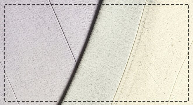 closeup of white and beige scratched paper sheets with dashed line border