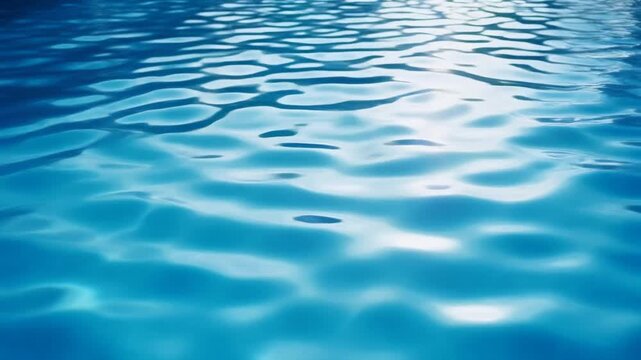 プールの底から見上げる太陽と煌めく気泡。夏の日差しと瑞々しい水面の水中映像素材