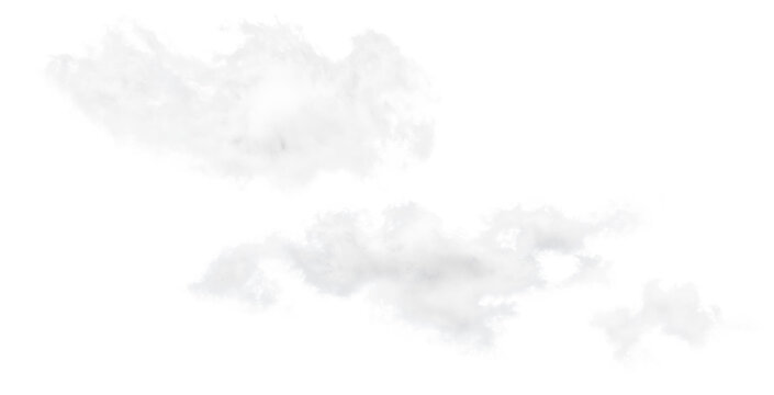 white clouds on a white isolated background