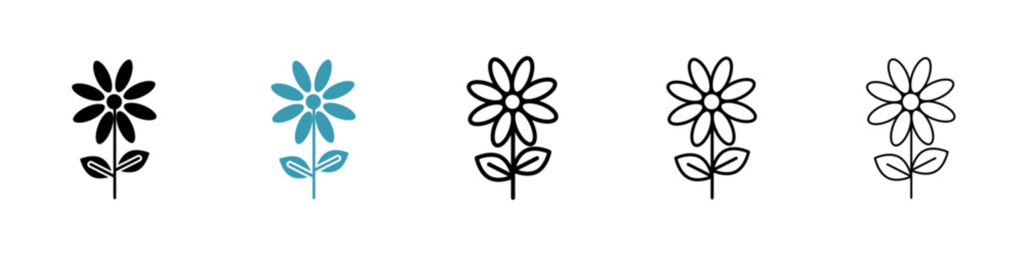 Flower icon in flat style. Basic vector symbol illustration