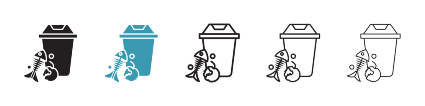 Food waste icon in flat style. Basic vector symbol illustration