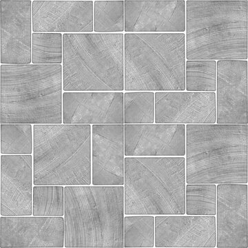 The design showcases a seamless blend of abstract shapes and natural randomness, creating a modern geometric aesthetic for versatile indoor and outdoor surfaces.	
