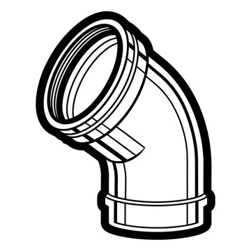 Black plastic elbow pipe fitting with threaded ends