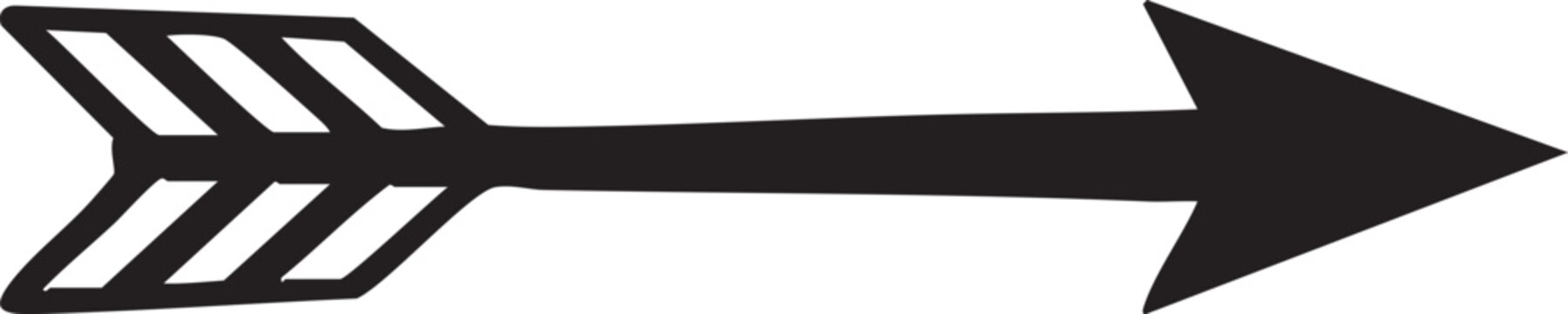 Black arrow icon, directional arrow symbol, vector arrowhead, simple arrow graphics