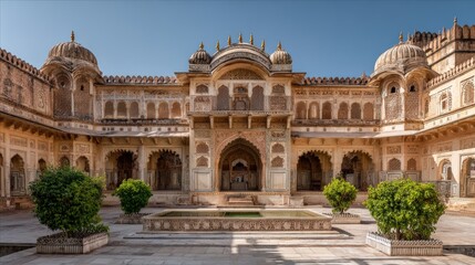 Fototapeta premium Historic palace architecture with ornate facade