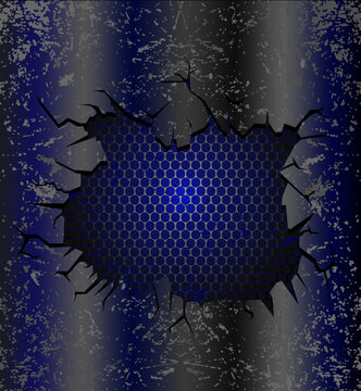 BLUE LIGHT CRACKED BROKEN HOL...