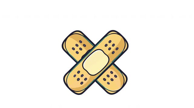 medical health adhesive bandage protection motion graphic icon animation