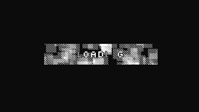 Glitchy Loading Screen with Retro Pixel Art Style