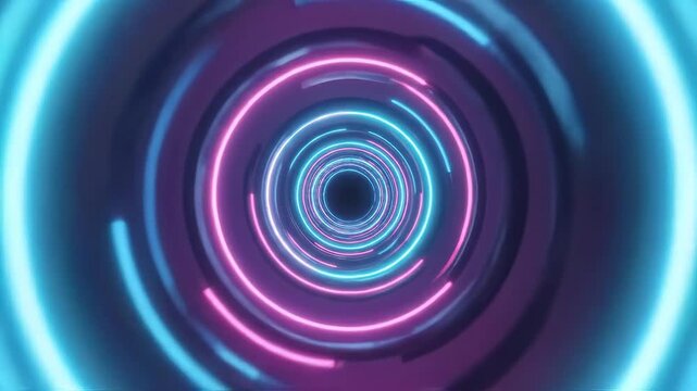 Neon light tunnel effect ideal for sleek commercial backgrounds and title sequences