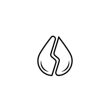 Minimalist Coffee Bean Line Art Icon, Vector Illustration for Cafe, Roastery and Coffee Shop Branding