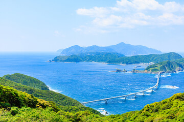 初夏の木の口展望所から見た甑󠄀大橋　鹿児島県薩摩川内市 © M・H