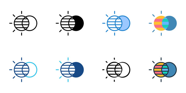 HDR bracket icons set multiple style collection. Editable stroke 
