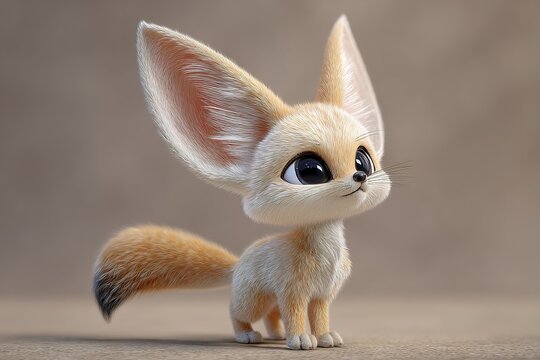 cartoon style 3d fennec fox