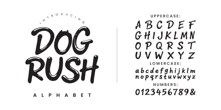 Dog Rush liquid bubble script font for pet shop branding playful animal logo and creative design