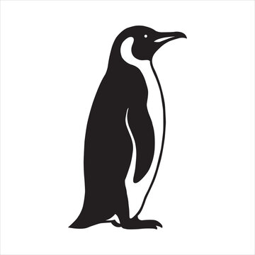 Penguin Silhouette Vector Illustration Cute Arctic Bird