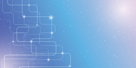 Obraz premium Abstract blue and pink background with AI data patterns, light effects, and white technology lines. A futuristic vector design focusing on digital technology and modern circuits.