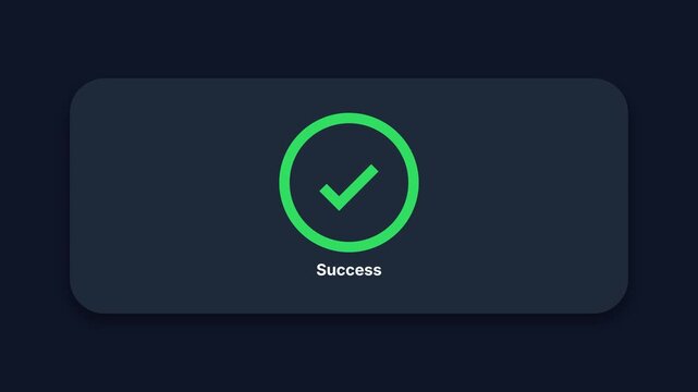 Digital Payment Processing Animation: Purchase Complete with Success Confirmation.