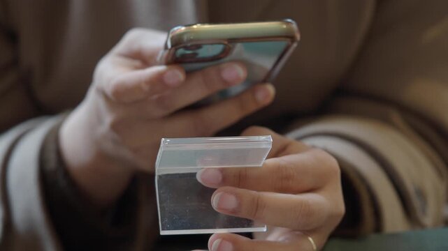 Using a smartphone to scan the QR code to find the cafe menu