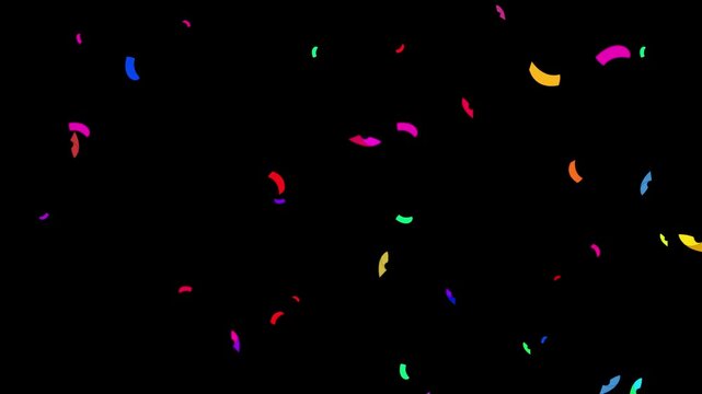Peach heart with the word love and colorful confetti falling