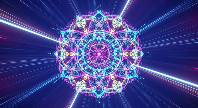 Kaleidoscopic Vision - A Symphony of Light and Geometric Harmony.