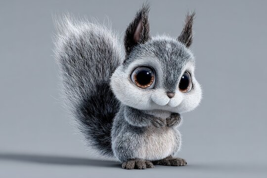 grey squirrel on a white background