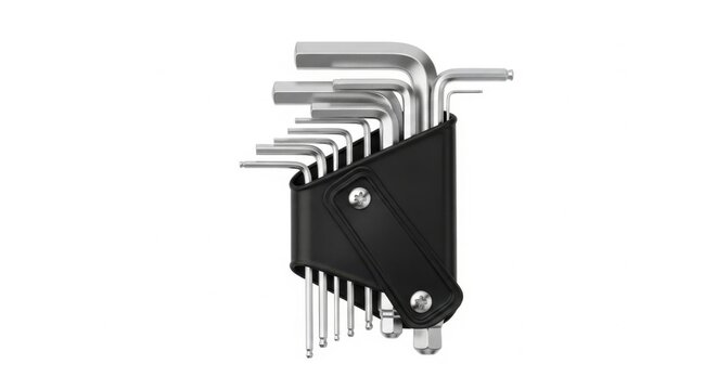 Allen key wrench set in black organizer.