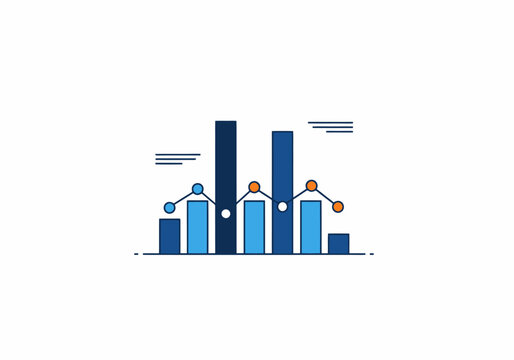 Visualizing business growth with a financial bar chart representing data analysis and presenting information through a clear graphical representation of statistical trends and progress over time