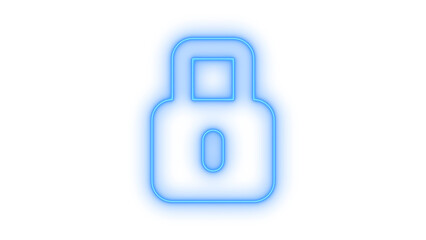 Fototapeta premium Glowing neon padlock security lock icon isolated on transparent background. Safety symbol. Privacy protection. Cyber security. Data access. Web interface sign.