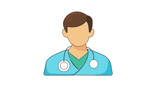 flat medical doctor avatar icon animation