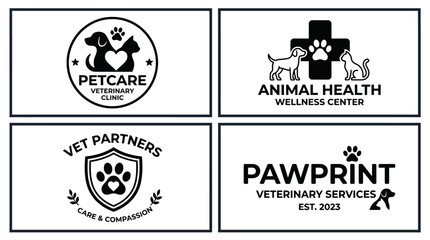 Obraz premium Veterinary clinic logos with animals.