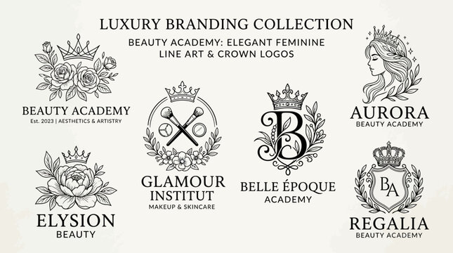 Luxury Beauty Brand Logos Collection.