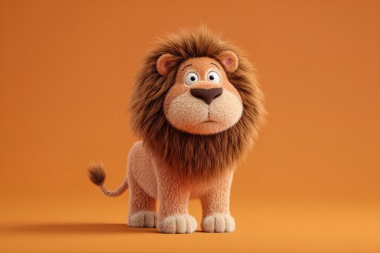 cute cartoon style 3d majestic lion