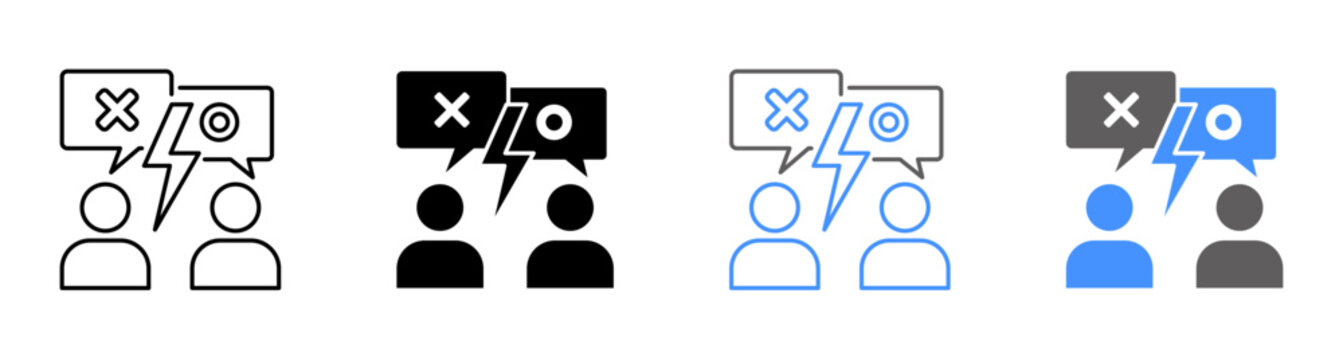 Conflict of Interest and Ethics Dispute Icon Vector Illustration Editable