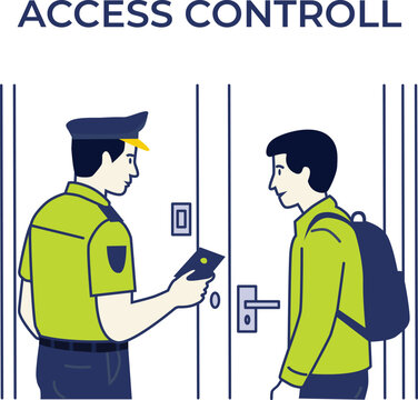 Access Control System with Secure Authentication Illustration