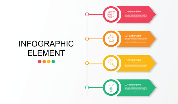 Vertical infographic timeline 4 steps template. Timeline, Business presentation. Colorful infographic geometrics steps. Modern 4 steps infographic layout presentation.