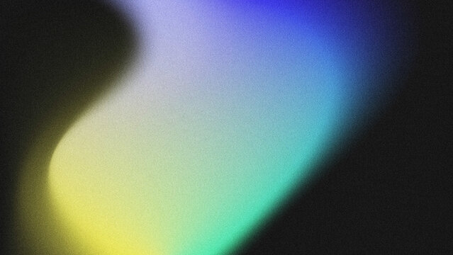 Abstract grainy gradient background with a smooth color shift from warm yellow to cool green, cyan, and deep blue, set against a dark backdrop.