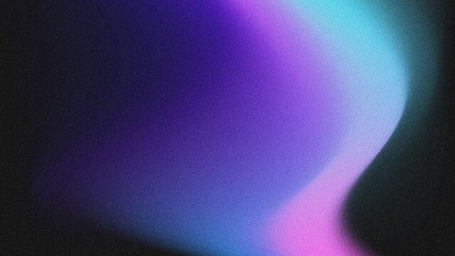 Abstract grainy gradient background with smooth purple, blue, and pink color flow on a black base.