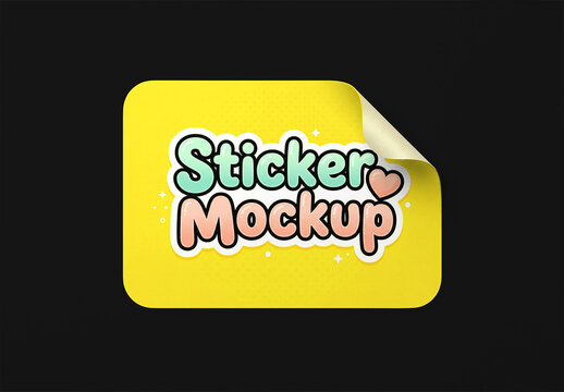 Sticker Mockup PSD