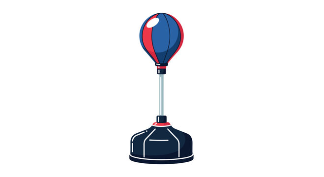 Speed punching bag on a metal stand for boxing and fitness training help athletes improve their reflexes and coordination in the gym.