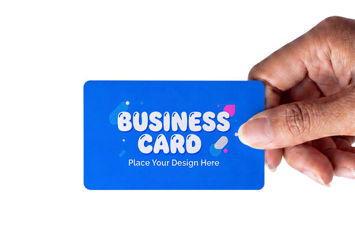 Hand Holding Business Card Mockup